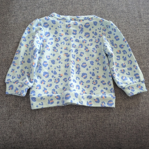 Rockets of Awesome Light Blue Leopard Print Kids Sweatshirt Sz 12-18 months - Picture 3 of 3